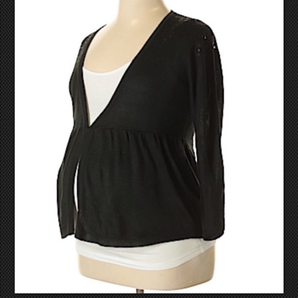 Liz Lange Black Maternity Cardigan M
